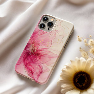 Rosée Élégance Luxury Pink Floral Silk  iPhone 16 Case