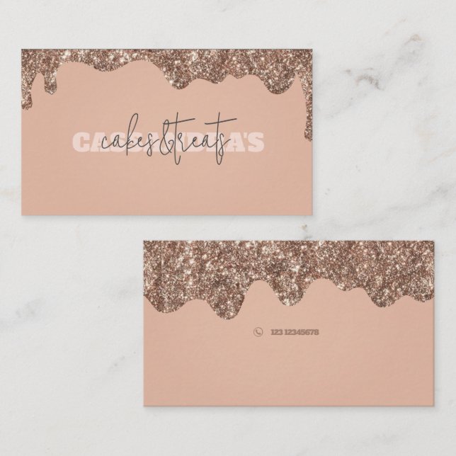 Rosegold Cakes and Treats Business Card  (Front/Back)