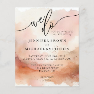 RoseGold Earthtone Watercolor Wedding We Do Flyer