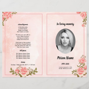 ROSEGOLD FLORAL Funeral Program Template