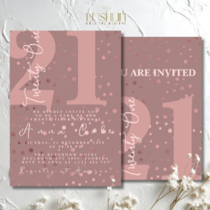 Rosegold Glitter Birthday Sparkling Glam Party Invitation
