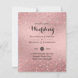 RoseGold Glitter Glam Foil Look Wedding BUDGET