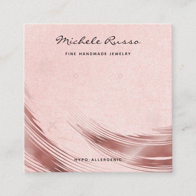 Rosegold Handmade QR Code Jewellery Display Cards (Front)