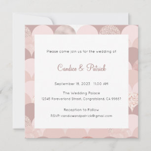 Rosegold Invitation, Wedding Invitation, Pink Gold Invitation