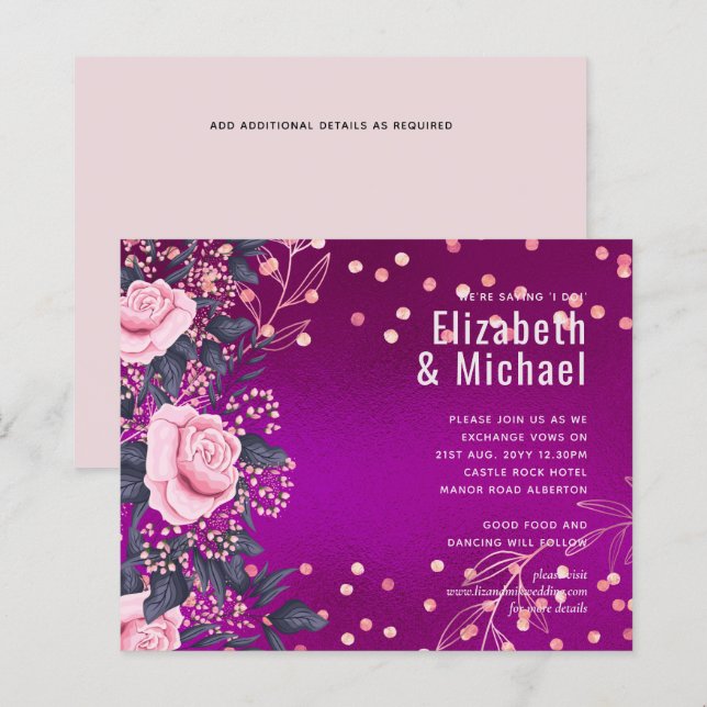 Rosegold Metallic WEDDING Glitter Look (Front/Back)