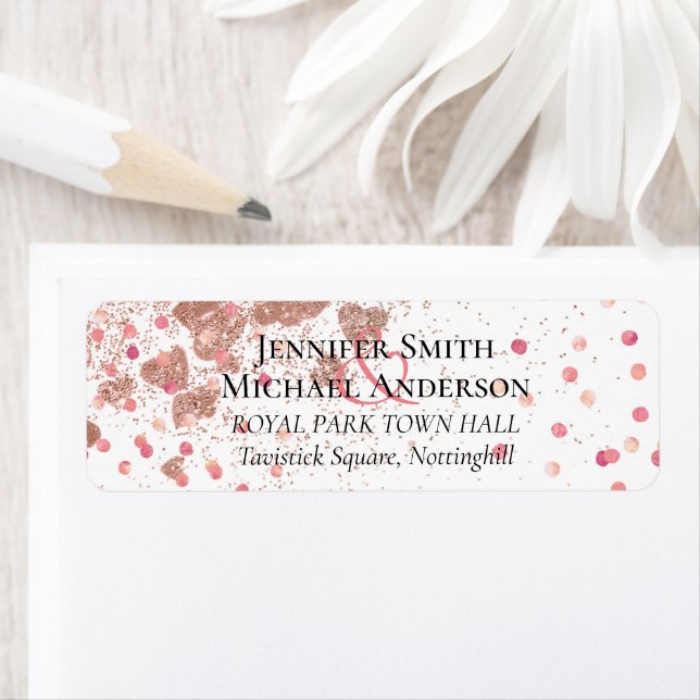 Rosegold Wedding Glitter Hearts Girly Glam (Insitu)