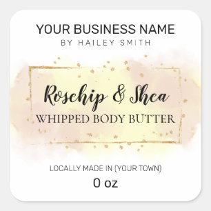 Rosehip And Shea Pastel Pink Whipped Body Butter Square Sticker