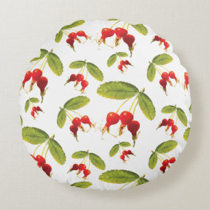 Rosehips Pattern 3 Angles Round Pillow
