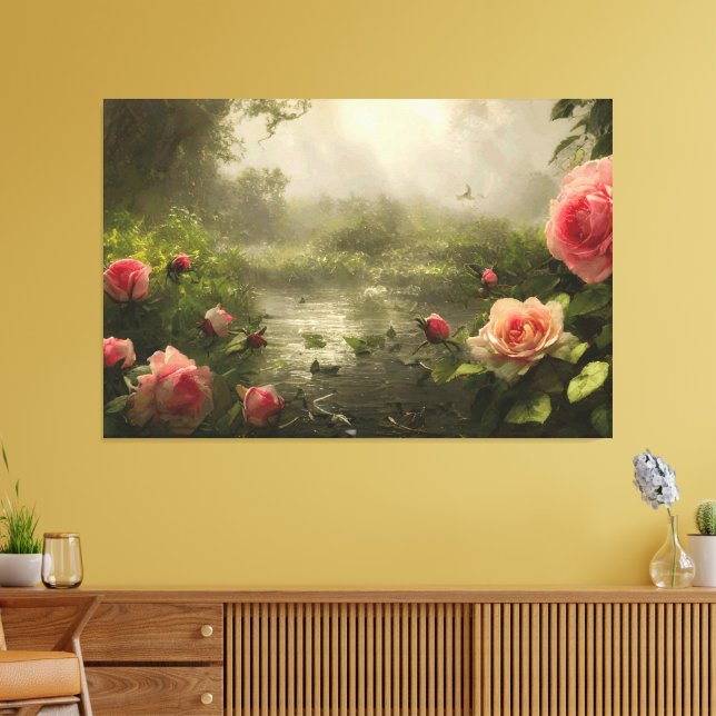 RoseLake - Wrapped Canvas (Insitu(LivingRoom))