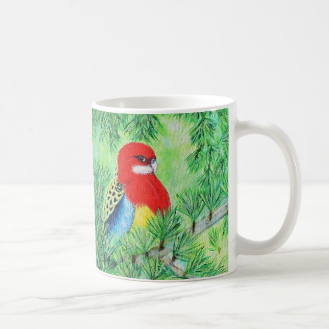 Rosella Bird Painting Coffee Mug (Right)