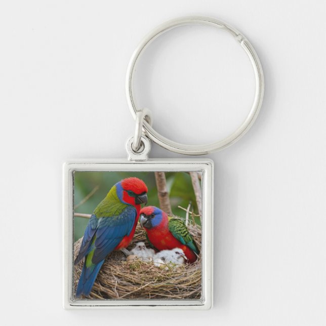 Rosella Birds Keychain (Front)