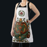 rosemaling apron<br><div class="desc">Celebrate the timeless beauty of Scandinavian tradition with this exquisite Rosemaling Apron. Featuring authentic-style Norwegian folk art patterns, this design showcases intricate floral swirls and vibrant colors that bring a touch of heritage to your kitchen. Made for those who appreciate history and craftsmanship, this apron is perfect for baking, cooking,...</div>