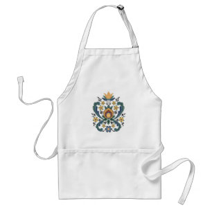 Rosemaling Gold Floral Standard Apron