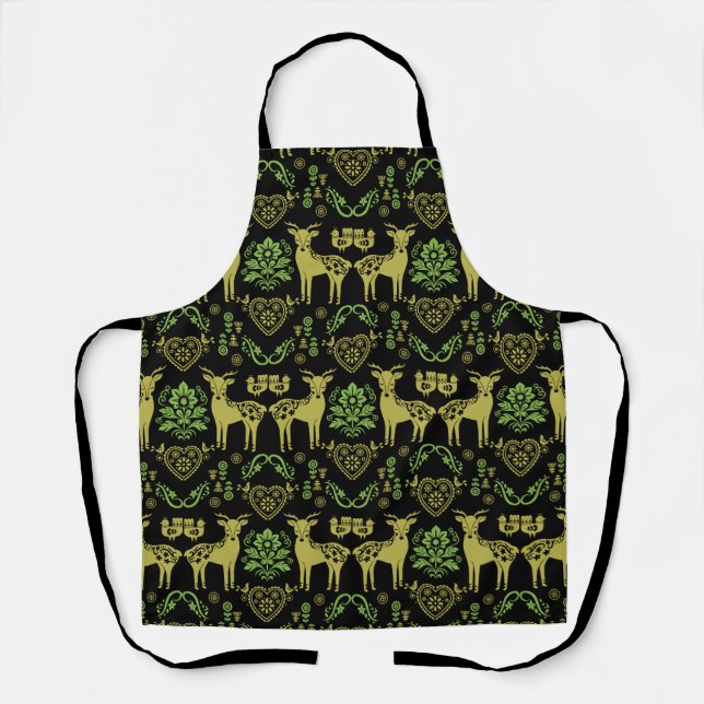 Rosemaling Norwegian Folk Art Apron (Front)
