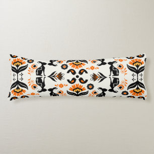 Rosemaling Norwegian Folk Art Body Pillow