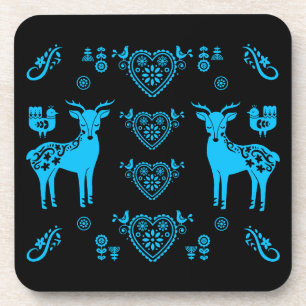 Rosemaling Norwegian Folk Art Coaster