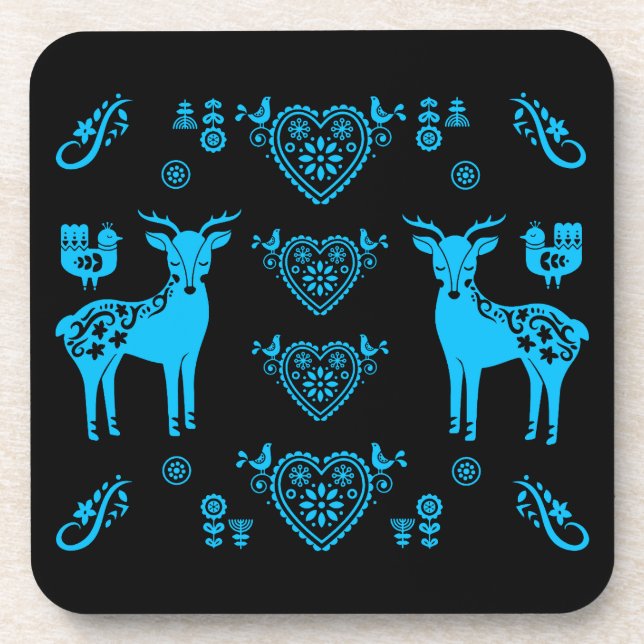 Rosemaling Norwegian Folk Art Coaster (Front)