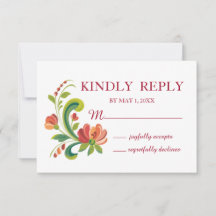 Rosemaling Red and Pink