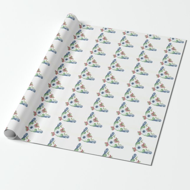 Rosemaling Wrapping Paper 2 (Unrolled)