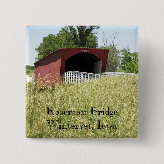 Roseman Bridge Winterset, Iowa 2 Inch Square Button
