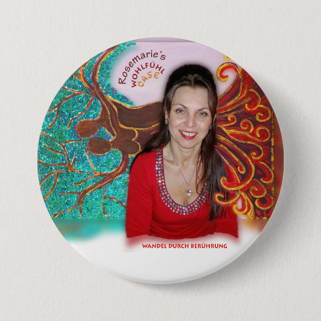 Rosemarie's Wohlfühl Oase Stiftknopf 7.2cm rund3 3 Inch Round Button (Front)