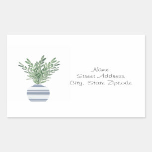 Rosemary & Blue Striped Vase Labels