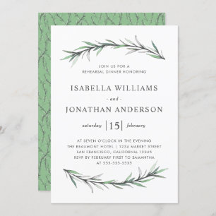 Rosemary Botanical Rehearsal Dinner Invitation