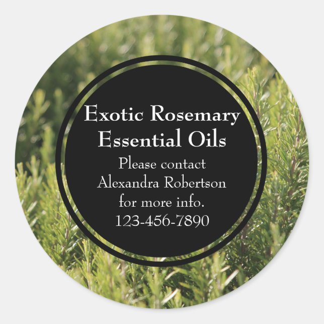 Rosemary Essential Oil Étiquette de bouteille (Devant)