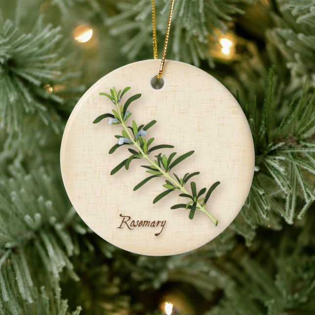 Rosemary Herb Ceramic Ornament (Tree)