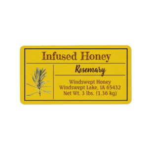 Rosemary Herb Infused Honey Jar Label