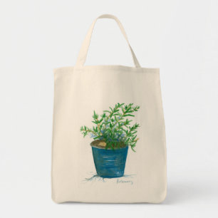 Rosemary Herb Plant Garden Watercolor Painting Tote Bag