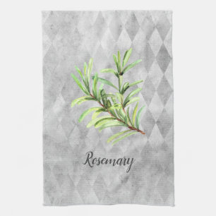 Rosemary Herb Watercolor Kitchen Towel