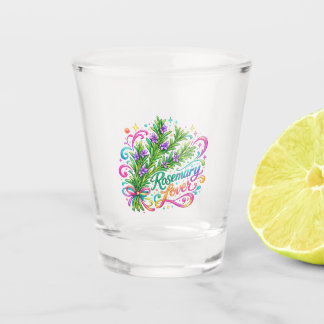 rosemary lover, shot glass, rosemary gift, herb lo glass