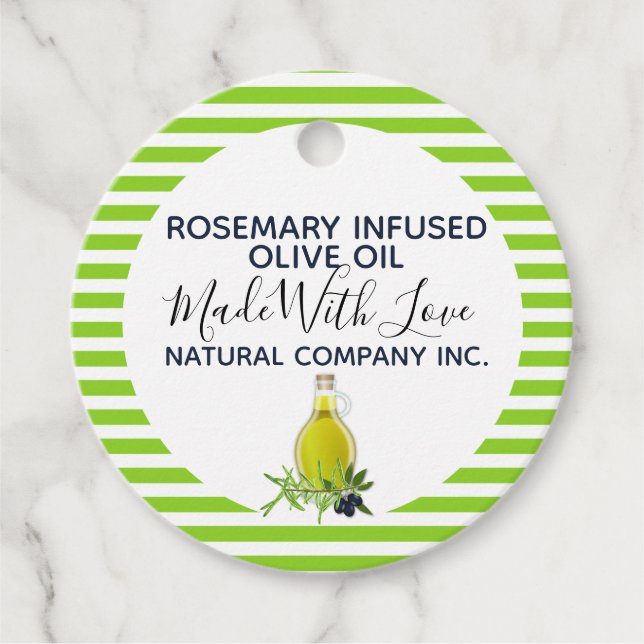 Rosemary Olive oil homemade products label (Front)