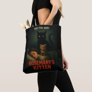 Rosemary’s Kitten – Vintage Horror Cat Parody Tote Bag