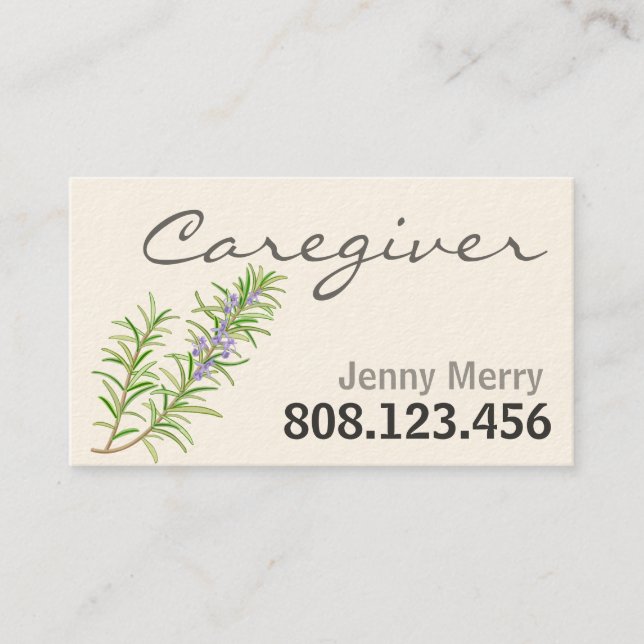 Rosemary Sage : Cartes de visite aidants (Devant)