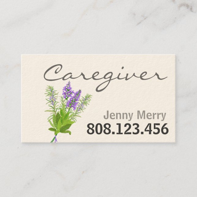 Rosemary Sage : Cartes de visite aidants (Devant)