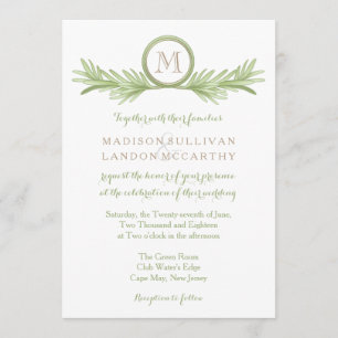 Rosemary Sprigs Herbal Wedding Invitation