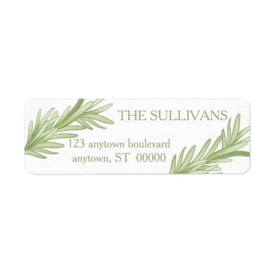 Rosemary Sprigs Herbal Wedding Return Address Label