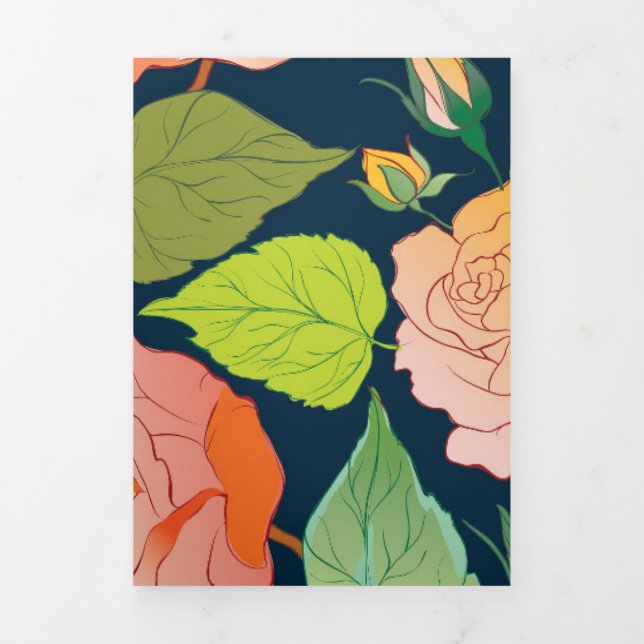 Roses 15 Tri-Fold holiday card (Cover)