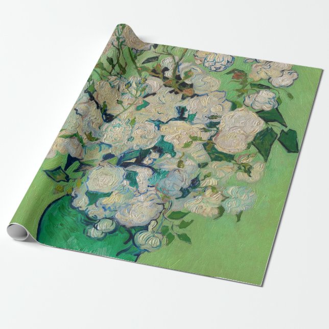 Roses, 1890 by Vincent van Gogh Wrapping Paper (Unrolled)