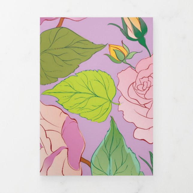 Roses 18 Tri-Fold holiday card (Cover)