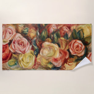 Roses (1912) by Pierre-Auguste Renoir Beach Towel