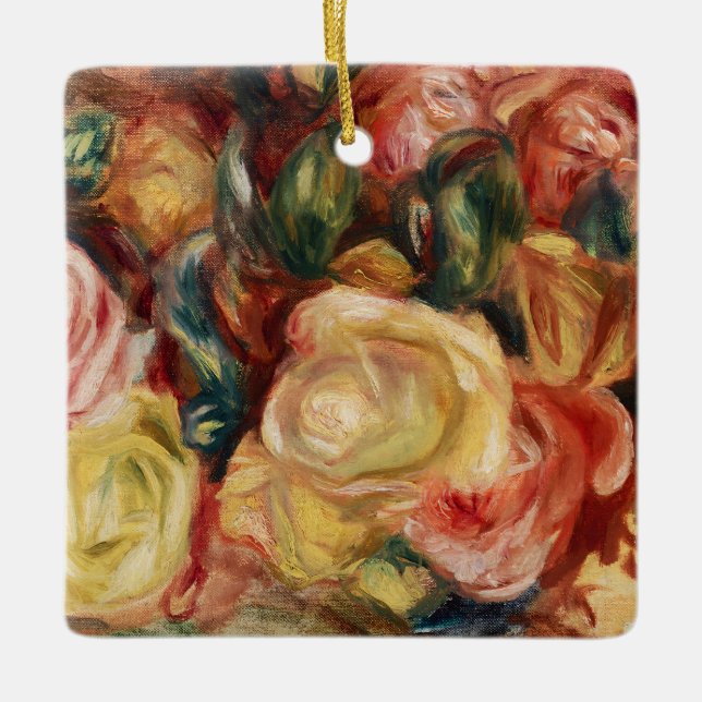 Roses (1912) by Pierre-Auguste Renoir Ceramic Ornament (Front)