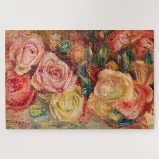 Roses (1912) by Pierre-Auguste Renoir Fine Art Jigsaw Puzzle (Horizontal)