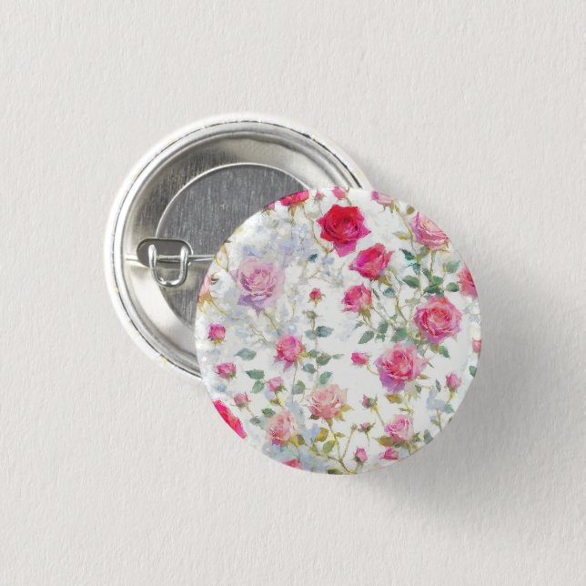 Roses 1 Inch Round Button (Front & Back)