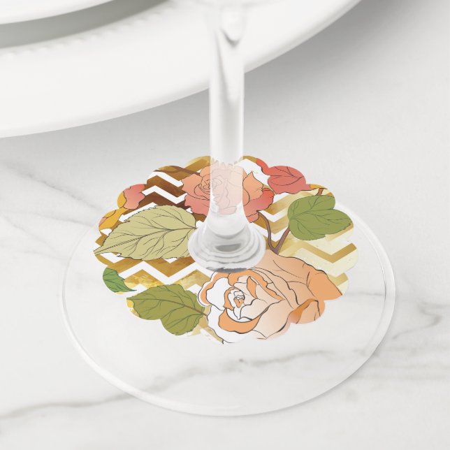 Roses 28 wine glass tag (Close Up)