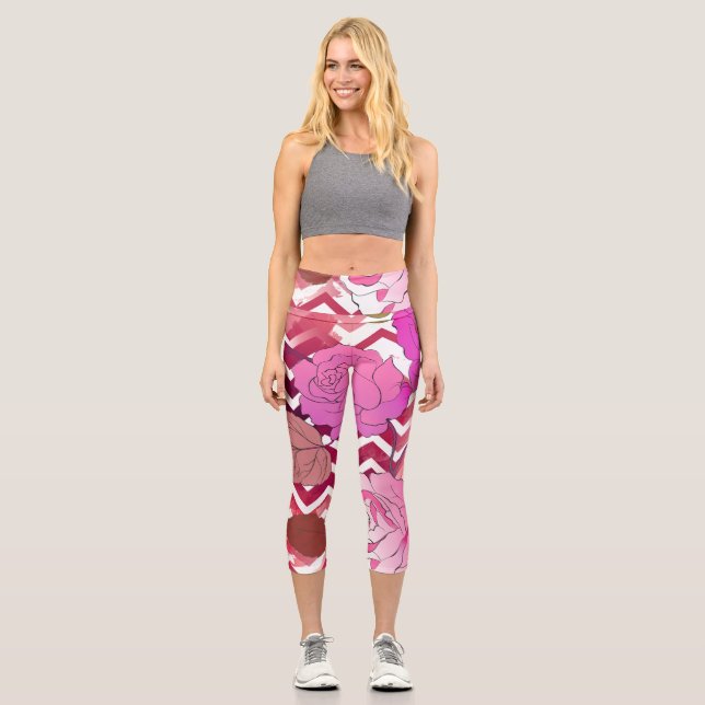 Roses 33 capri leggings (Front)