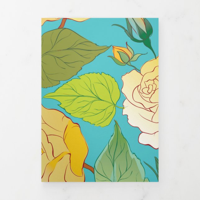 Roses 5 Tri-Fold holiday card (Cover)