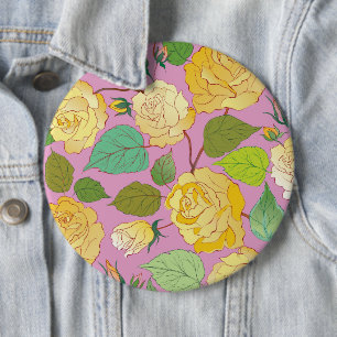 Roses 6 inch round button